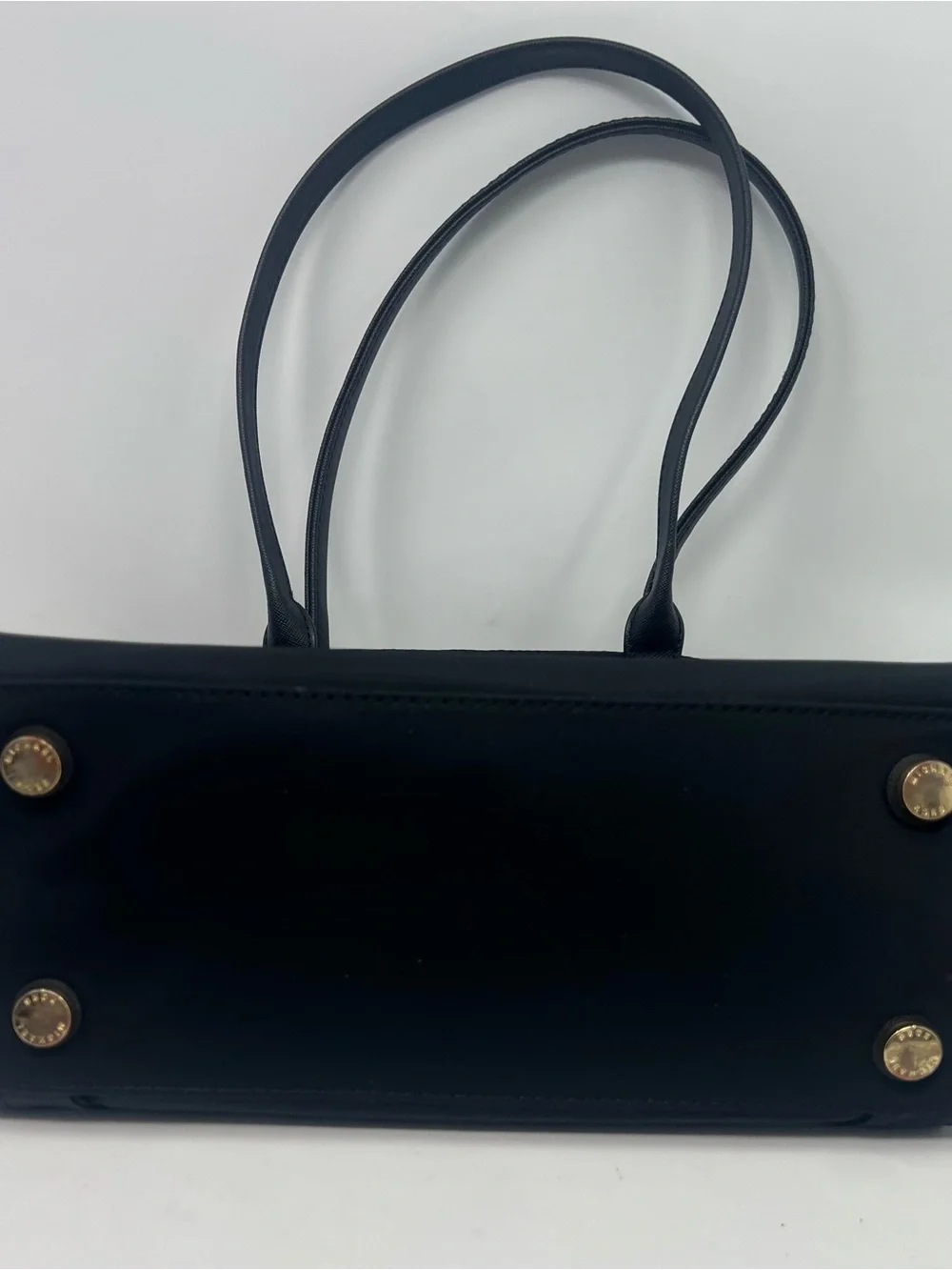 Michael Kors Black Nylon Tote Bag Gold Hardware Large Zip Shoulder Purse Light - Picture 12 of 12